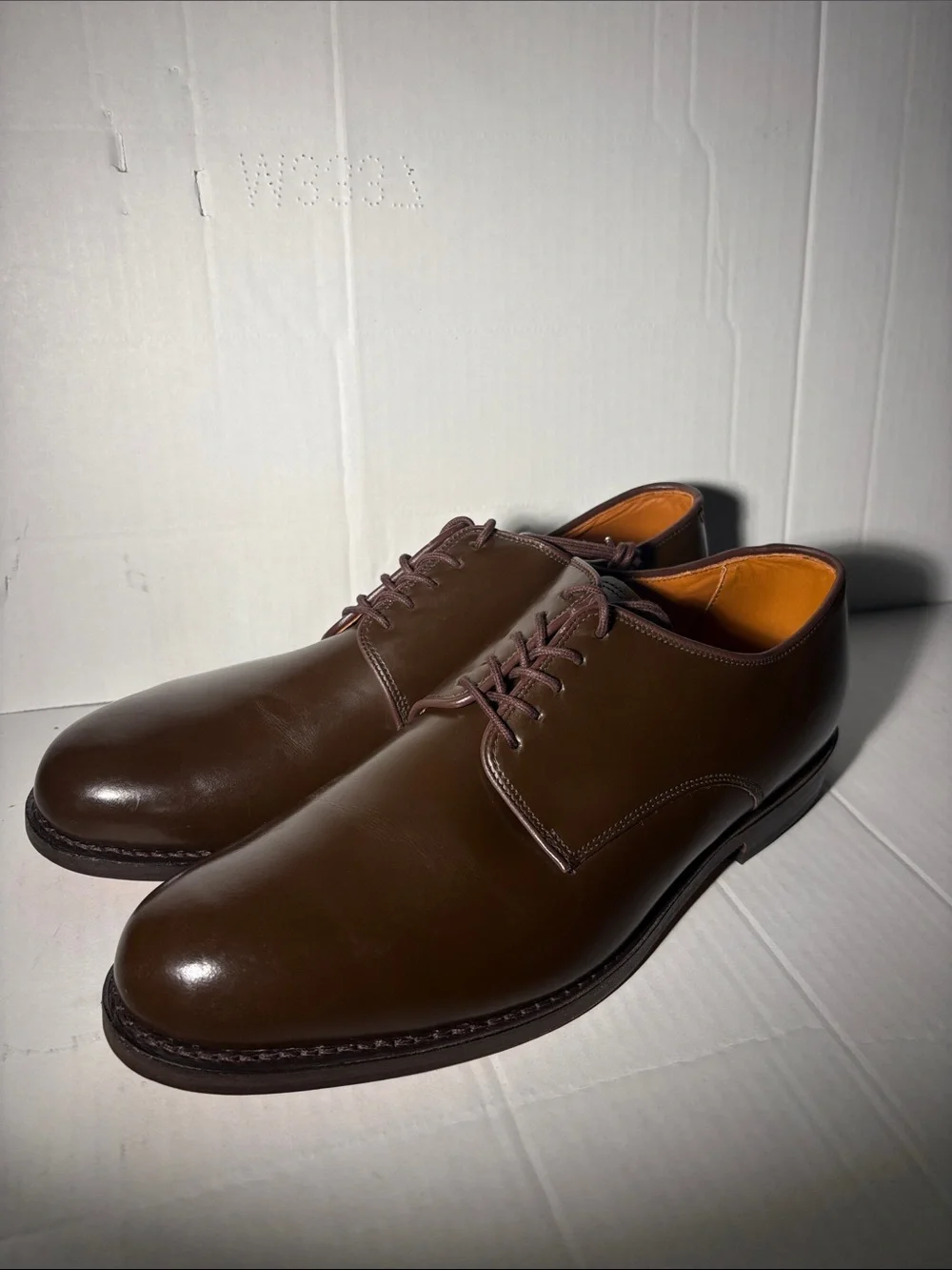 Allen Edmonds Men's Dark Brown Leather Derby Shoes Size 11.5